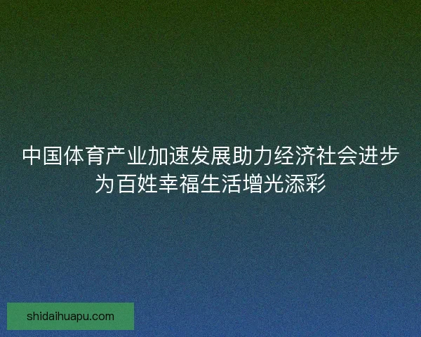 中国体育产业加速发展助力经济社会进步为百姓幸福生活增光添彩